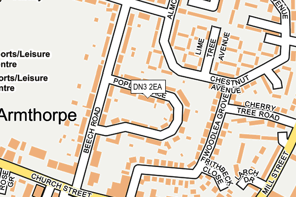 DN3 2EA map - OS OpenMap – Local (Ordnance Survey)