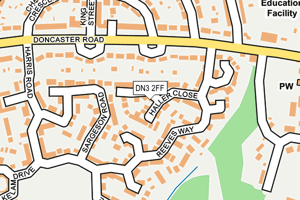 DN3 2FF map - OS OpenMap – Local (Ordnance Survey)