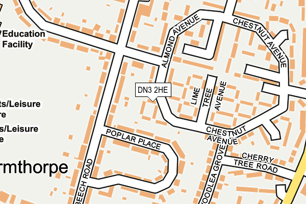 DN3 2HE map - OS OpenMap – Local (Ordnance Survey)
