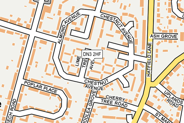 DN3 2HF map - OS OpenMap – Local (Ordnance Survey)