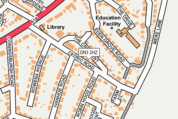 DN3 2HZ map - OS OpenMap – Local (Ordnance Survey)