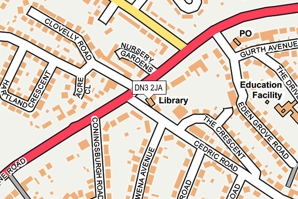 DN3 2JA map - OS OpenMap – Local (Ordnance Survey)