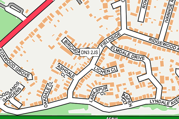 DN3 2JS map - OS OpenMap – Local (Ordnance Survey)