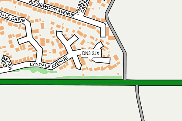 DN3 2JX map - OS OpenMap – Local (Ordnance Survey)
