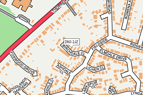 DN3 2JZ map - OS OpenMap – Local (Ordnance Survey)