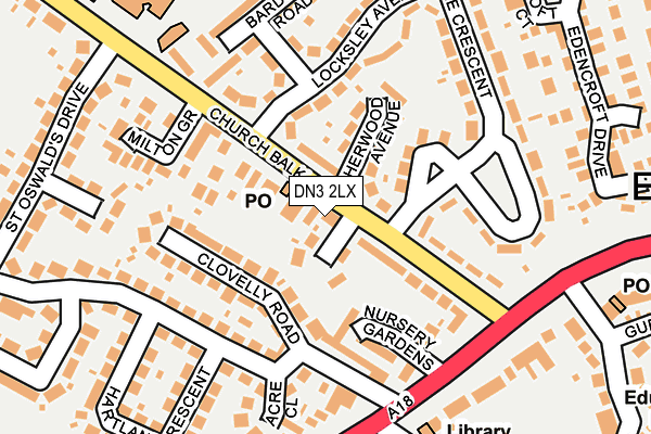 DN3 2LX map - OS OpenMap – Local (Ordnance Survey)