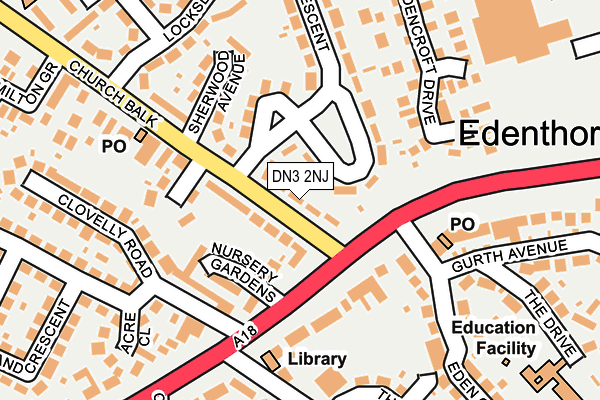 DN3 2NJ map - OS OpenMap – Local (Ordnance Survey)