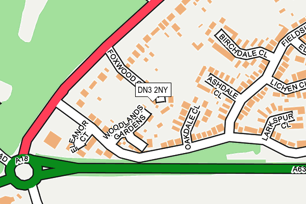 DN3 2NY map - OS OpenMap – Local (Ordnance Survey)