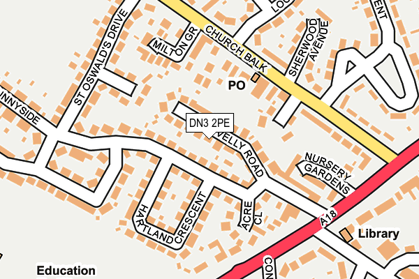 DN3 2PE map - OS OpenMap – Local (Ordnance Survey)
