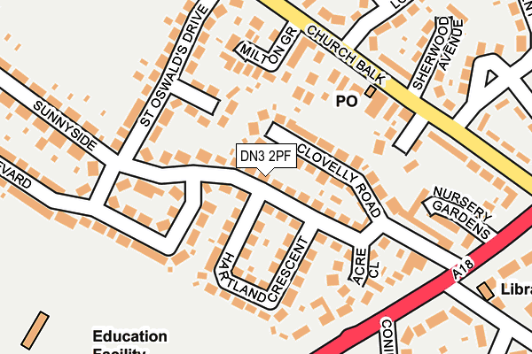 DN3 2PF map - OS OpenMap – Local (Ordnance Survey)