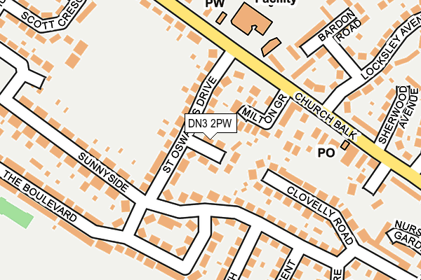 DN3 2PW map - OS OpenMap – Local (Ordnance Survey)