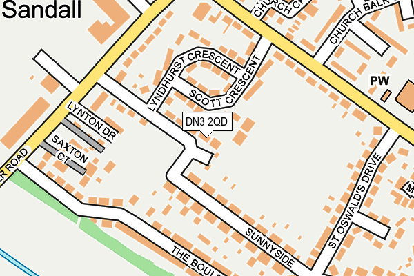 DN3 2QD map - OS OpenMap – Local (Ordnance Survey)