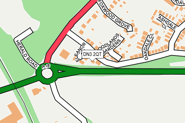 DN3 2QT map - OS OpenMap – Local (Ordnance Survey)