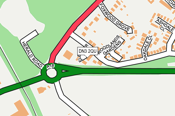 DN3 2QU map - OS OpenMap – Local (Ordnance Survey)