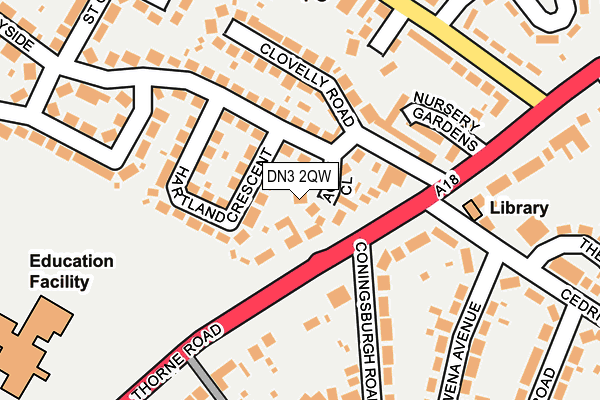 DN3 2QW map - OS OpenMap – Local (Ordnance Survey)