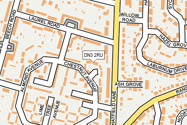 DN3 2RU map - OS OpenMap – Local (Ordnance Survey)