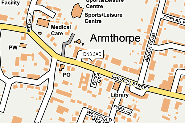 Map of DMA ARMTHORPE LIMITED at local scale