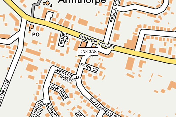 DN3 3AS map - OS OpenMap – Local (Ordnance Survey)