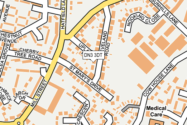 DN3 3DT map - OS OpenMap – Local (Ordnance Survey)