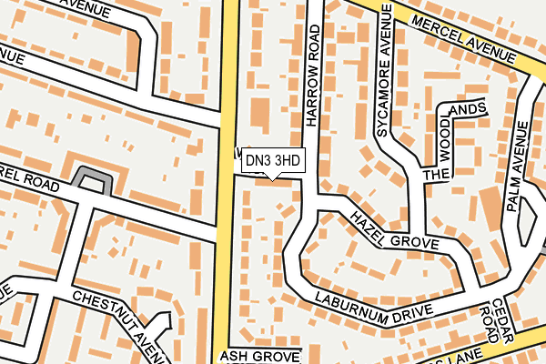 DN3 3HD map - OS OpenMap – Local (Ordnance Survey)