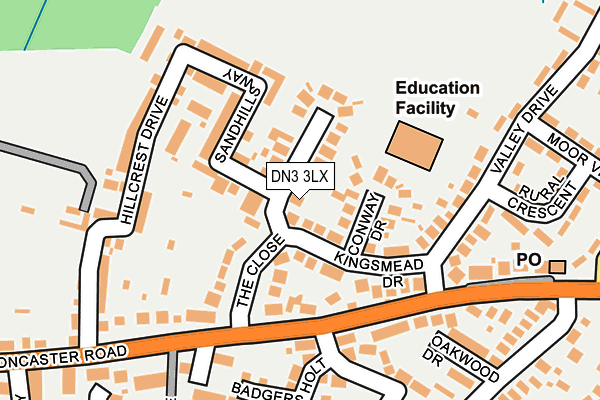 DN3 3LX map - OS OpenMap – Local (Ordnance Survey)