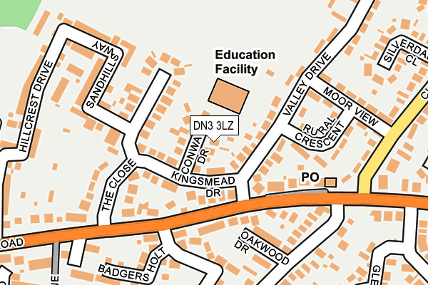 DN3 3LZ map - OS OpenMap – Local (Ordnance Survey)
