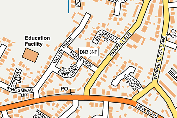 DN3 3NF map - OS OpenMap – Local (Ordnance Survey)