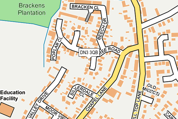 DN3 3QB map - OS OpenMap – Local (Ordnance Survey)