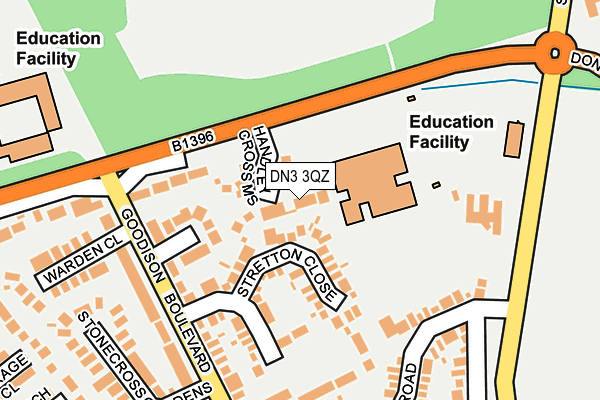 DN3 3QZ map - OS OpenMap – Local (Ordnance Survey)