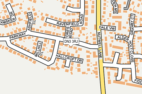 DN3 3RJ map - OS OpenMap – Local (Ordnance Survey)