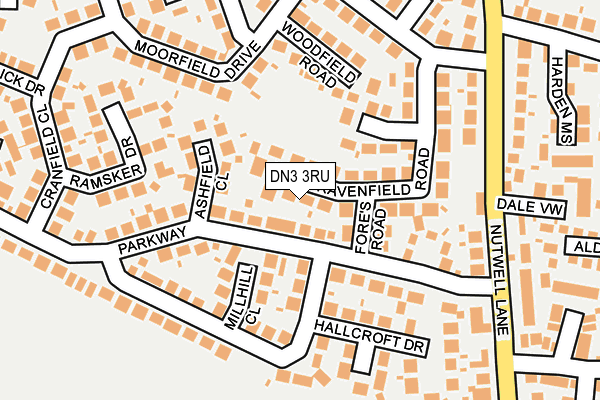 DN3 3RU map - OS OpenMap – Local (Ordnance Survey)