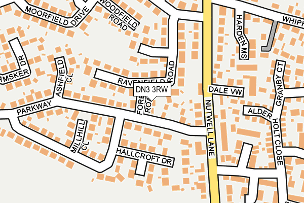 DN3 3RW map - OS OpenMap – Local (Ordnance Survey)