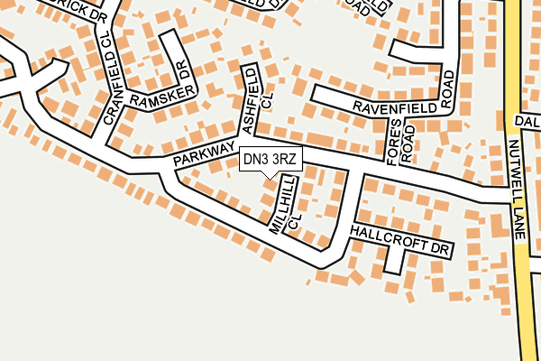 DN3 3RZ map - OS OpenMap – Local (Ordnance Survey)