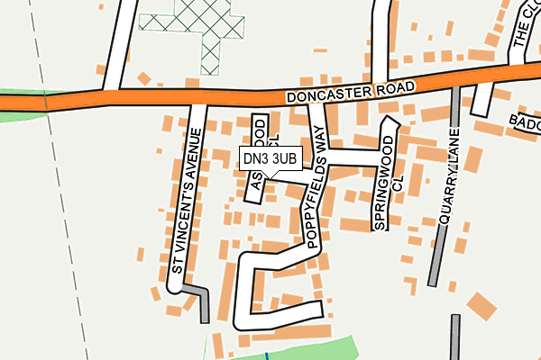 DN3 3UB map - OS OpenMap – Local (Ordnance Survey)
