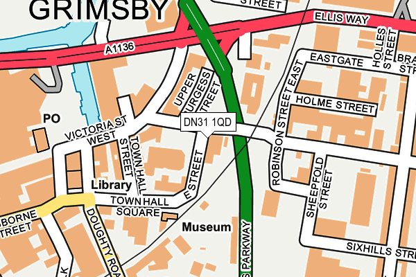 Map of GRIMSBY TOYS & VAPE LIMITED at local scale