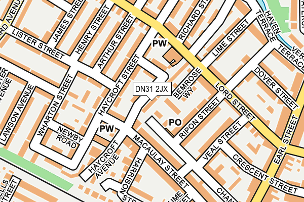 DN31 2JX map - OS OpenMap – Local (Ordnance Survey)