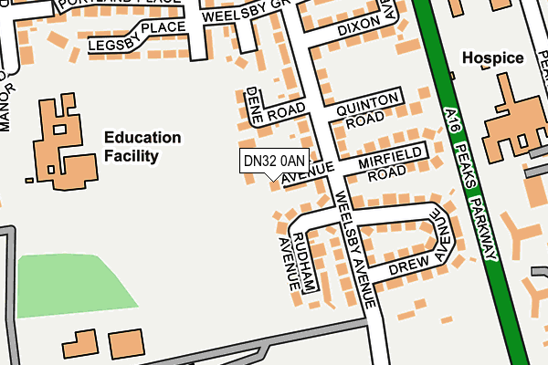 DN32 0AN map - OS OpenMap – Local (Ordnance Survey)