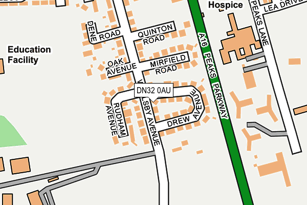 DN32 0AU map - OS OpenMap – Local (Ordnance Survey)