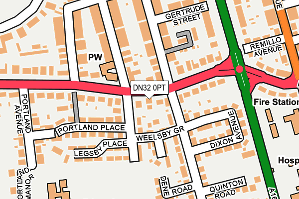 DN32 0PT map - OS OpenMap – Local (Ordnance Survey)