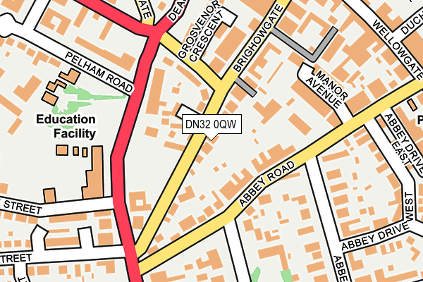 DN32 0QW map - OS OpenMap – Local (Ordnance Survey)