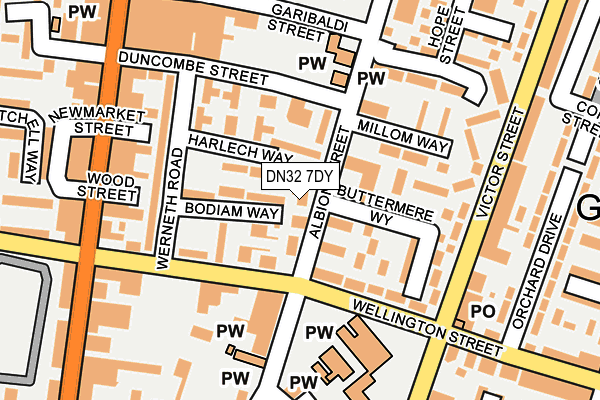 DN32 7DY map - OS OpenMap – Local (Ordnance Survey)