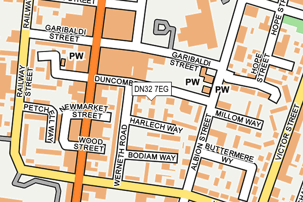 DN32 7EG map - OS OpenMap – Local (Ordnance Survey)