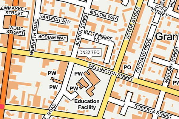 DN32 7EQ map - OS OpenMap – Local (Ordnance Survey)