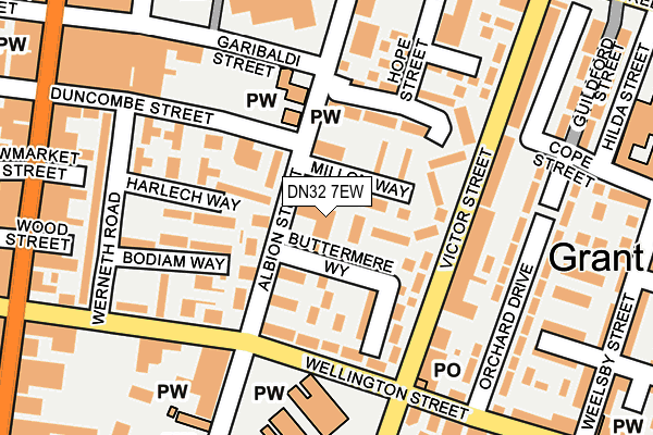 DN32 7EW map - OS OpenMap – Local (Ordnance Survey)
