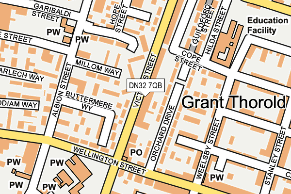 DN32 7QB map - OS OpenMap – Local (Ordnance Survey)