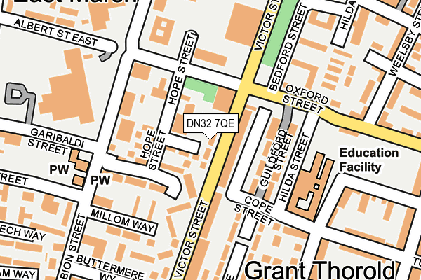 DN32 7QE map - OS OpenMap – Local (Ordnance Survey)