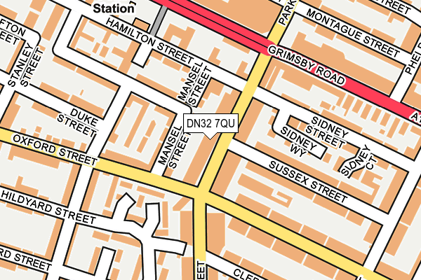 DN32 7QU map - OS OpenMap – Local (Ordnance Survey)
