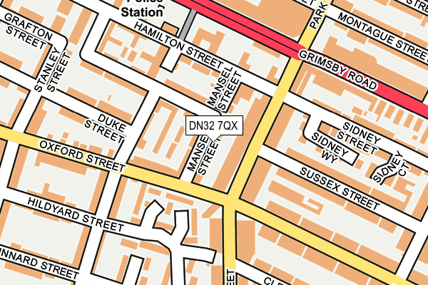 DN32 7QX map - OS OpenMap – Local (Ordnance Survey)