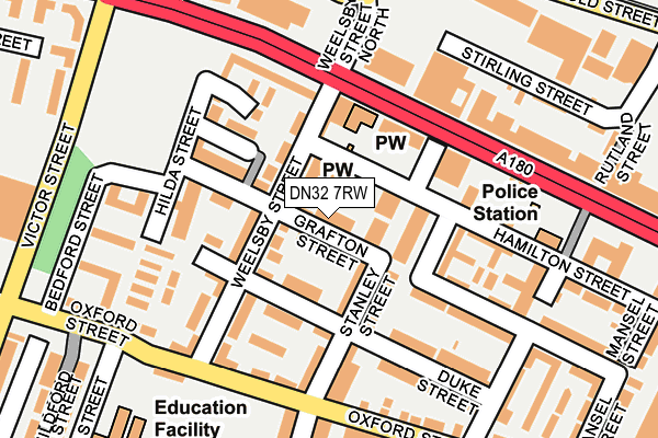 DN32 7RW map - OS OpenMap – Local (Ordnance Survey)