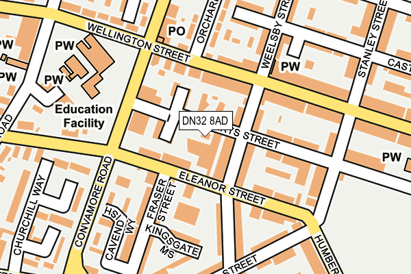 DN32 8AD map - OS OpenMap – Local (Ordnance Survey)
